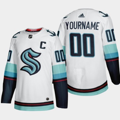 Seattle Kraken Custom Men's Adidas 202122 White Away Authentic Stitched NHL Jersey